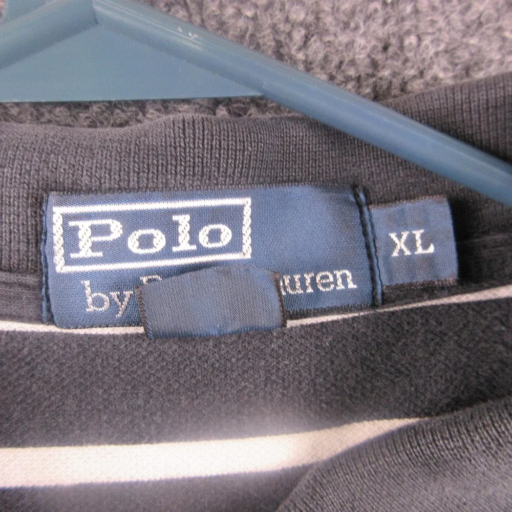 Polo Ralph Lauren Polo Shirt Mens XL Blue White Stripe‎ Pony Logo Cotton